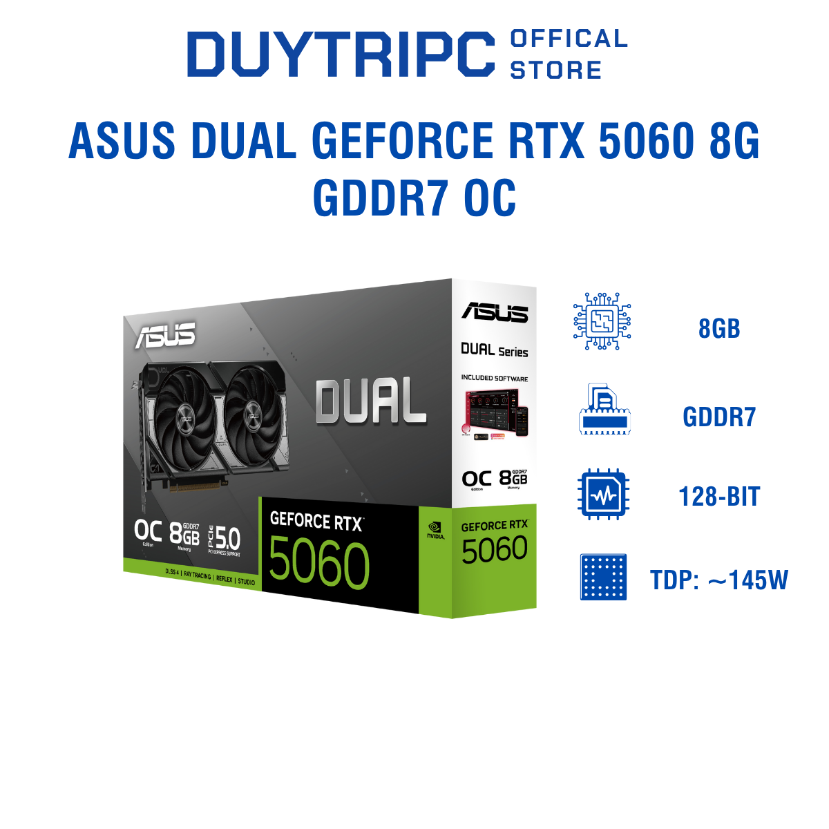 ASUS Dual GeForce RTX 5060 8G GDDR7 OC